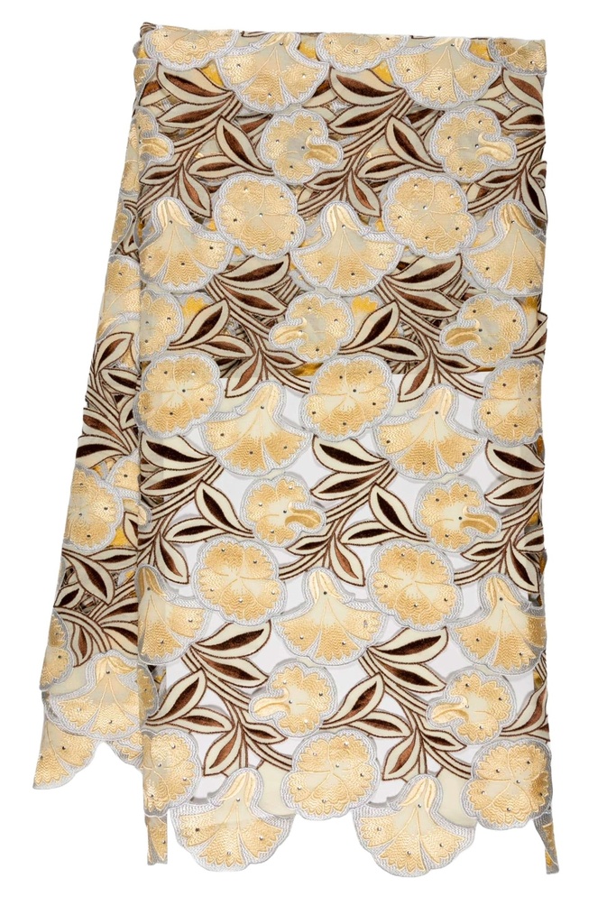 Embroidered allover with strass